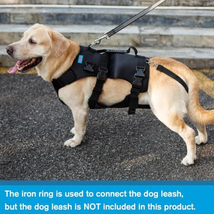 Dog Lift Harness, Rehabilitation Lifts Vest for Dogs, Support & Recovery Sling, Adjustable Breathable Lifting Straps for Old, Joint Injuries, Arthritis, Paralysis Dogs Walk (L, Black) - Image 4