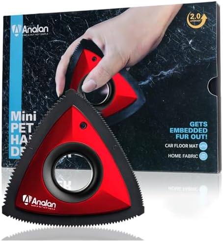 Analan Mini Pet Hair Remover for Car Detailing Dog Hair Tool Brush(Red) by ANALAN