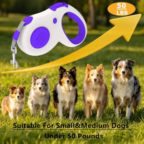 Retractable Dog Leash 16Ft/5M for Small Medium Dog 50lbs (Purple) - Image 6