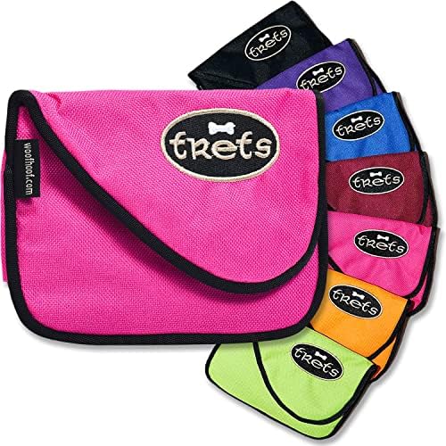 Woofhoof Dog Treat Pouch, Pink Training Treat Pouch - Clip On Dog Treat Holder, Innovative No Spill Design, Magnetic Flap, Expandable Gusset, Made of Durable Nylon, Machine Washable by Woofhoof