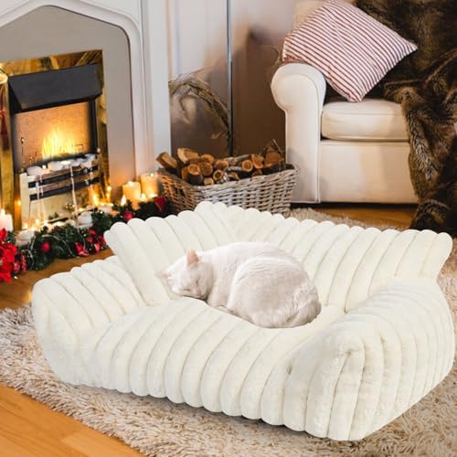 Dog Beds for Small Dogs,Cat Dog Couch Bed for Indoor Cats, Dog Sofa,M,White by Unknown