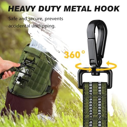 Double Handle Dog Leash with Poop Bag Holder and Car Seat Belt Buckle - Image 3