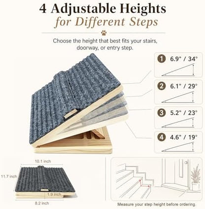 Dog Ramp for Indoor Stairs Porch Steps, 2 Pack Foldable Wooden - Image 7