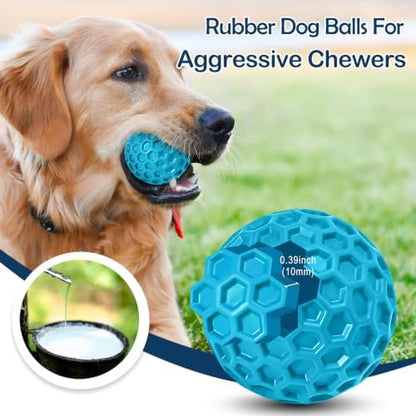 Indestructible Squeaky Dog Ball for Aggressive Chewers, Rubber Interactive Dog Toy for Teething, Relieving Anxiety. Chew Toy for Large, Medium Breeds, Outdoor & Indoor Ball. - Image 3