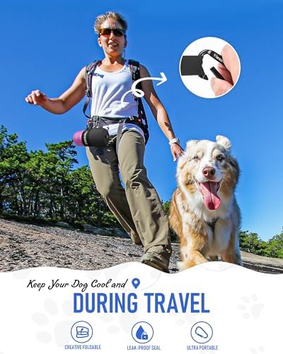 lesotc Dog Water Bottle, Portable Water Dispenser with Travel Water Bowl, Leak Proof Pet Travel Squeeze Bottle, Puppy Essentials Dog Stuff Accessories for Outdoor Walking, Hiking, Camping - Image 4