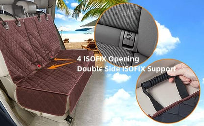 ANOSOSPECIAL Dog Car Seat Cover for Back Seat Cover for Kids,Non Stick Fur Rear Seat Protector for Pet,Nonslip Waterproof Universal Fit Interior Backseat Covers for Auto Van SUV (Large, Coffee Brown)