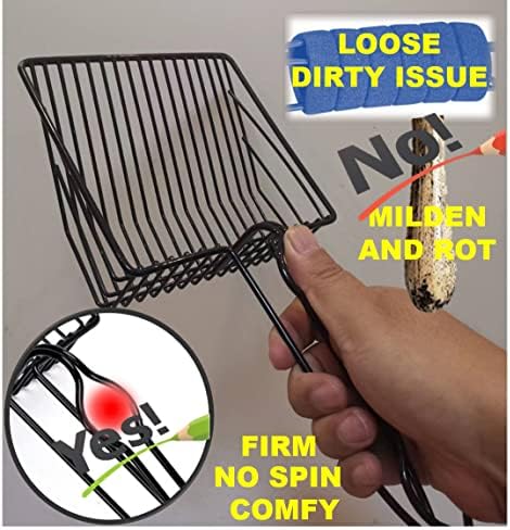 QUALIALL Metal Cat Litter Scoop, Fast Kitty Box Pooper Scooper with Holder, Deep Large Shovel, Upgraded with Flat Head and a Comfy Thumb Hole in Long Handle - Image 6