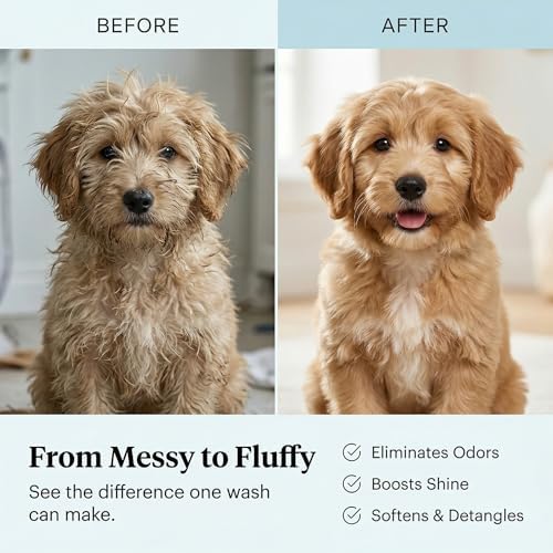8 fl oz Tearless Puppy Shampoo and Conditioner - Anti Itch Dog Shampoo Sensitive Skin - Coconut Oil Oatmeal Pet Shampoo for Puppies - Image 3