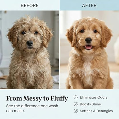 8 fl oz Tearless Puppy Shampoo and Conditioner - Anti Itch Dog Shampoo Sensitive Skin - Coconut Oil Oatmeal Pet Shampoo for Puppies - Image 3