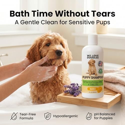 Puppy Shampoo & Conditioner, Tearless Hypoallergenic Wash, Mango, USA 8 oz - Image 2