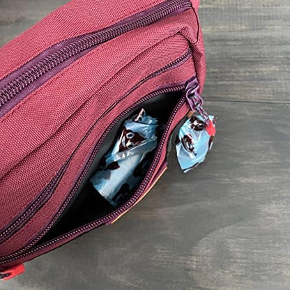 Wilderdog Utility Fanny Pack stores Treats, Balls, Keys in 3 Pockets with adjustable strap and Poop Bag dispenser (Huckleberry) - Image 3