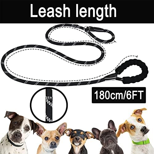 Dog Leash, 6 FT Heavy Duty Dog Leashes with Comfortable Padded Handle,Black - Image 5