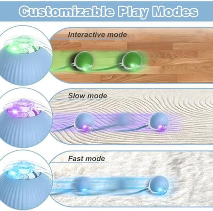 Automatic Interactive Rolling Cats Toys Ball for Indoor, Electric Automatic Rolling Pet Toy, 360° Smart Interactive Rolling Dog Ball Durable and Safe Material for Cat and Dog(Blue) - Image 6