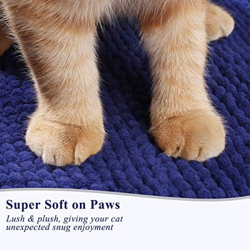 VIVAGLORY Cat Litter Mat Softgrip Litter Trapping Mat, 31"× 20", Navy Blue - Image 3