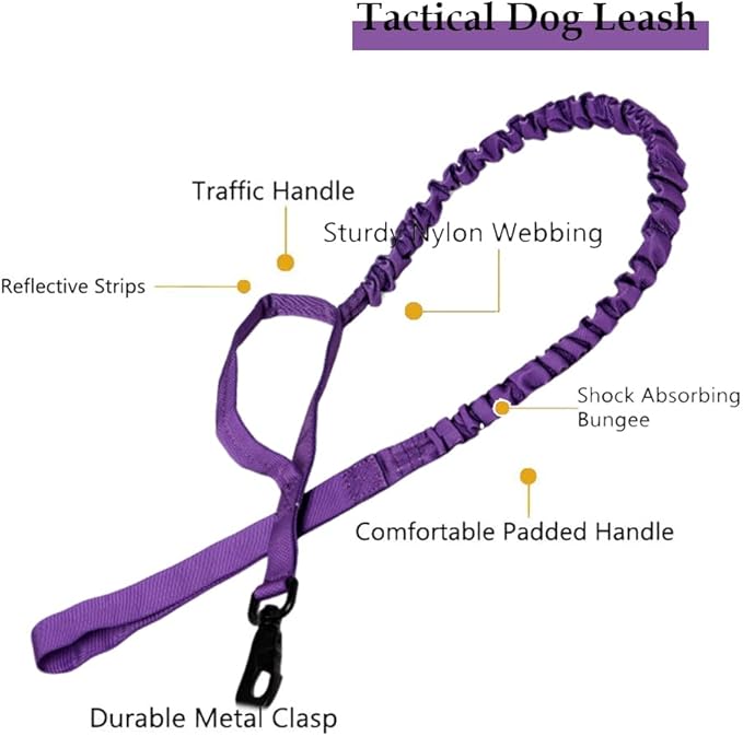 Xqpetlihai Tactical Dog Collar with Airtag Holder Waterproof Airtag Dog Collar with Control Handle and Metal Buckle(DeepPurple，XXL