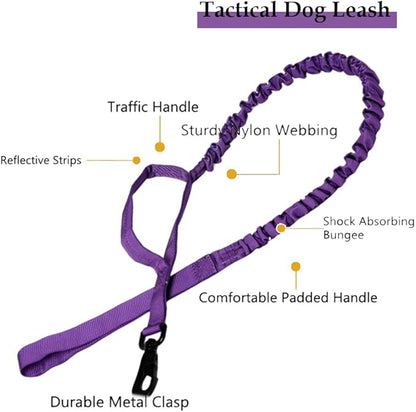 Xqpetlihai Tactical Dog Collar with Airtag Holder Waterproof Airtag Dog Collar with Control Handle and Metal Buckle(DeepPurple，XXL