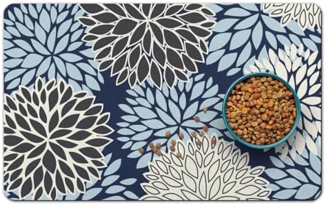 Dog Food Mat for Floors, Absorbent Pet Cat Food Bowl Mat, 17x27 in by QXWREL