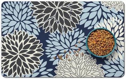 Dog Food Mat for Floors, Absorbent Pet Cat Food Bowl Mat, 17x27 in by QXWREL