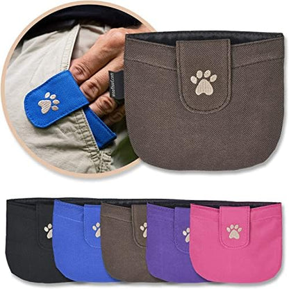 Dog Treat Pouch, Brown Pocket Sized Training Reward Pouch - Lightweight Dog Treat Holder with Magnetic Flap for Stability, Perfect Dog Accessories, Made of Durable Nylon, Machine Washable by Woofhoof