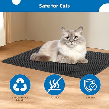 Cat Litter Mat for Litter Box Washable Urineproof (Black, 23.6×30inch) - Image 5
