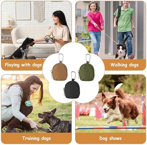 Tucnoeu 3 Pcs Dog Treat Pouch, Dog Training Reward Pouch,Waterproof Small Dogs Treat Bag for Leash,Reusable Dogs Treats Container with Carabiner,Zipper Closure to Avoid Spilling - Image 7