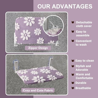 Cute Cat Window Perch, Foldable Cat Window Hammock, Purple - Image 6