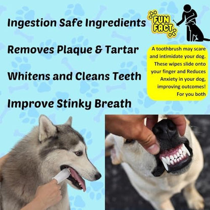 Pet Wipes - Multi-Purpose Finger Wipes to Cleanse Ears, Freshen Breath, Whiten Teeth, Soothe Skin and Tear Stain Removal. Pre-Formulated with 100% Natural, Plant-Based, Safe, & Beneficial Ingredients. - Image 7