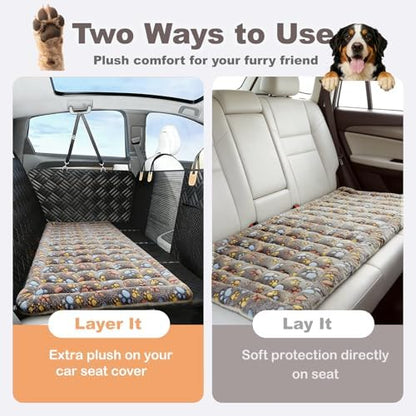 Thickened Dog Bed for Car Back Seat, Upgraded Bottom Non-Slip, Fits Hard Bottom car seat Cover for Dogs, Premium Mixed Color, Dog Car Seat Cover - Image 7