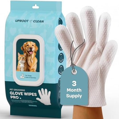 Uproot Clean Pet Grooming Gloves: Deodorizing & Grooming, 3-Month Supply by UprootClean