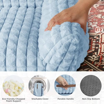 Cat Couch Bed with Fluffy Faux Rabbit Fur for Indoor Cats, 30 Inch - Image 5