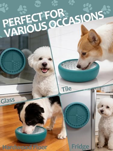 Dog Lick Bowl with Brush and Scraper, Anxiety Relief Lick Mat for Dogs, Non-Slip Freeze Licking Bowl Enrichment Puzzle Feeder for Distraction, BPA Free Silicone, Dishwasher Safe - Image 6