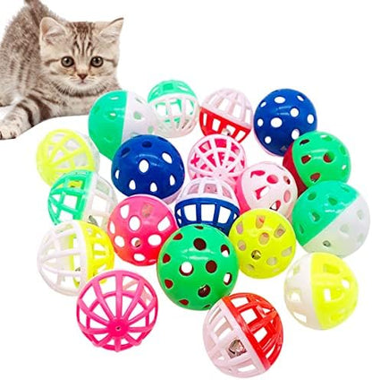 PET SHOW 20 Pack Cat Toys Balls with Bell Inside for Indoor Cats Kitten by PETSHOW