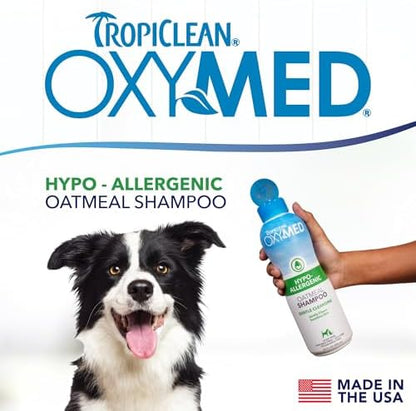 TropiClean OxyMed Hypoallergenic Dog Shampoo for Allergies and Itching, Skin Soothing Shampoo for Pets with Sensitive Skin, Tearless, Cat Safe, 20oz. - Image 3