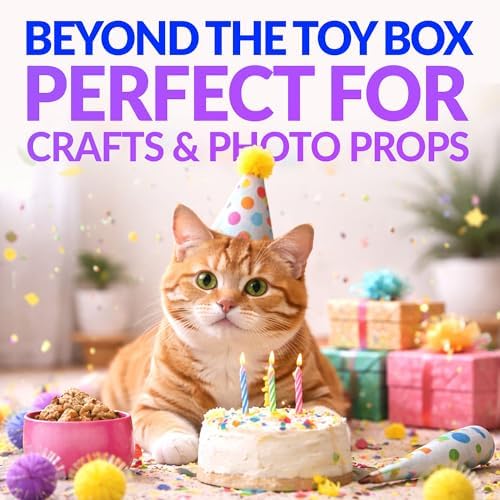 HA SHI Sparkle Cat Toy Balls 200 Pack, Tinsel Pom Poms with Storage Jar - Image 7
