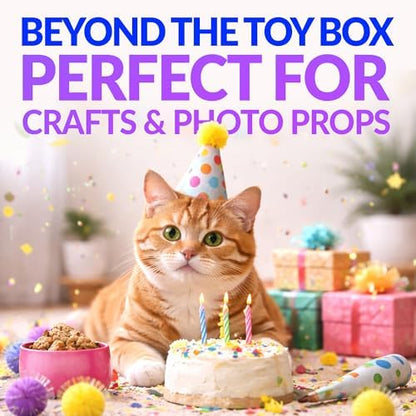HA SHI Sparkle Cat Toy Balls 200 Pack, Tinsel Pom Poms with Storage Jar - Image 7