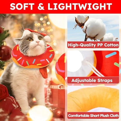 Hpetppy Cat Cone Collar Soft, Cat Recovery Collar for Wound Healing Cute Kitten Donut Adjustable Pet Cones to Stop Licking Comfortable Lightweight Neck Elizabethan Collars for Kittens After Surgery - Image 4