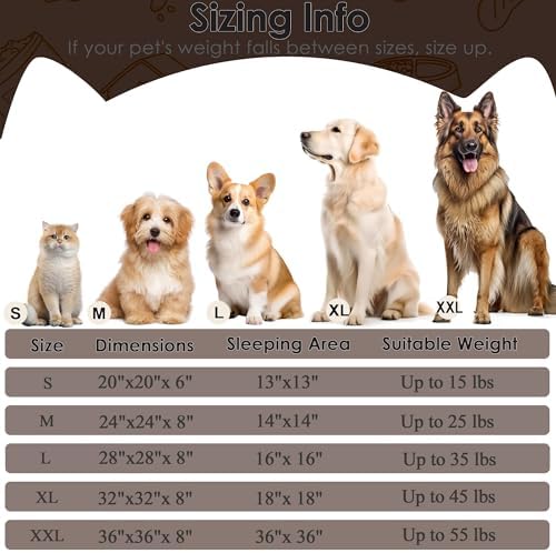 Extra Large Dog Beds, 36in Human Dog Anxiety Relief Comfort Bed (Coffee) - Image 2