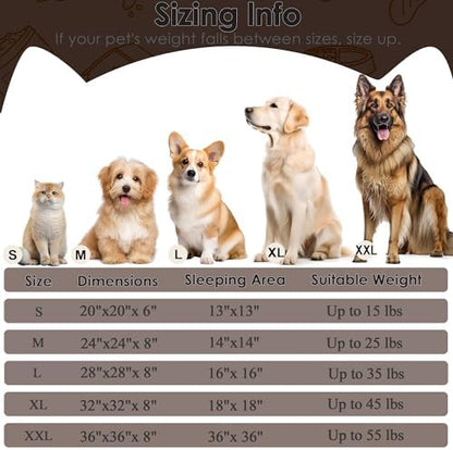 Extra Large Dog Beds, 36in Human Dog Anxiety Relief Comfort Bed (Coffee) - Image 2