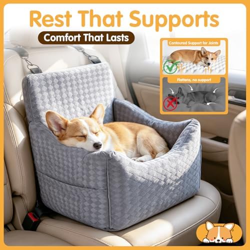 Topmart Dog Car Seat for Small Medium Dogs Under 35lbs, Cozy Pet Seat - Image 3