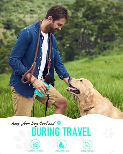lesotc Dog Water Bottle, Portable Water Dispenser with Bowl, Leak Proof Pet Travel Squeeze Bottle, Puppy Essentials Dog Stuff Accessories for Outdoor Walking, Hiking, Camping - Image 4