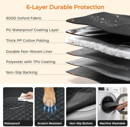 URPOWER Dog Car Seat Cover for Back Seat, Waterproof Hammock for Model Y - Image 4