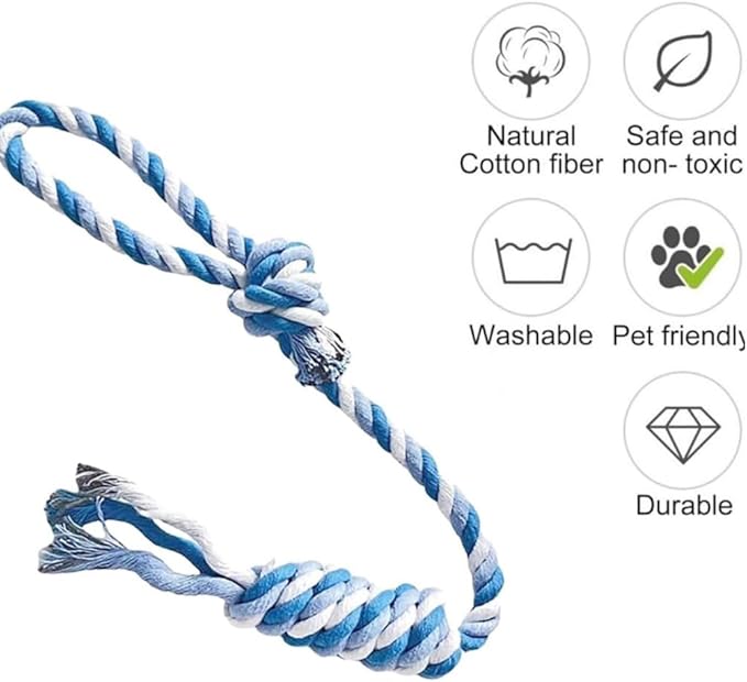 Flossy Chews Rope Tug Dog Rope Toys for Large and Medium Aggressive Chewers, Heavy Duty for Large Breed, Indestructible Dog Chew Toys, Tug of War, 100% Cotton Teeth Cleaning (Pink White, Large 17.8")