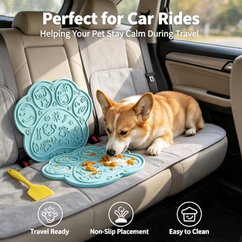 Dog Cat Slow Lick Mat, 2-Pack Paw BPA-Free Silicone Suction Cups - Image 5