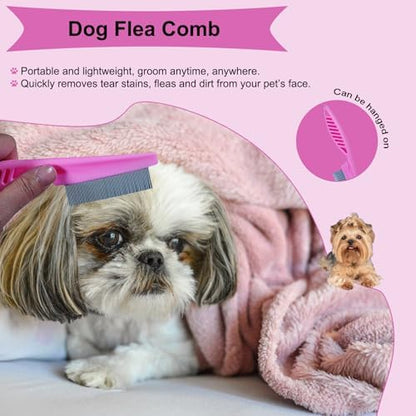 3 PCS Puppy Brush Grooming Kit (Pink) - Image 5