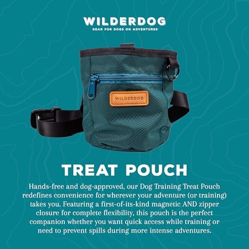 Wilderdog Dog Training Treat Pouch with Magnetic and Zipper Closure, Carabiner Attached, Adjustable Waist Strap - Green - Image 4