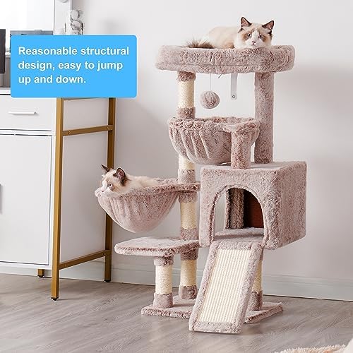 Hey-brother Cat Tree Tower with Large Bed, Hammocks, Scratcher, MPJ006SMU - Image 2