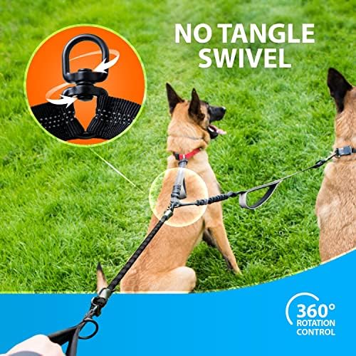 SparklyPets Double Dog Leash for 2 Dogs (Gray Coupler, Medium/Large) - Image 3