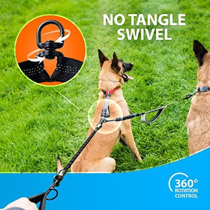 SparklyPets Double Dog Leash for 2 Dogs (Gray Coupler, Medium/Large) - Image 3
