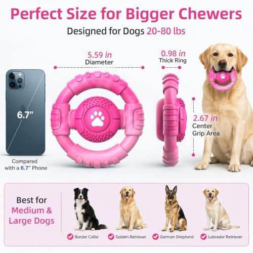 Pamlulu Tough Dog Toys for Aggressive Chewers, Indestructible Dog Toy for Large Dogs, Nylon Chew Toys for Medium Large Breed, Interactive Dog Toys to Keep Them Busy, Dog Birthday - Image 3