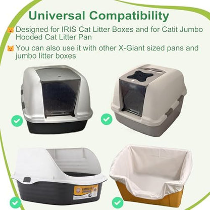 NewKe 25 Pcs Large Elastic Litter Box Liners for IRIS Cat Litter Boxes - Image 2